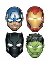 Sombreros/Máscaras Marvel Avengers, 8 unidades, Máscara de papel de cumpleaños Suministros de fiesta