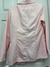 Women's Pink Single-Breasted Blazer Jacket M Notch Lapel 100 Polyester