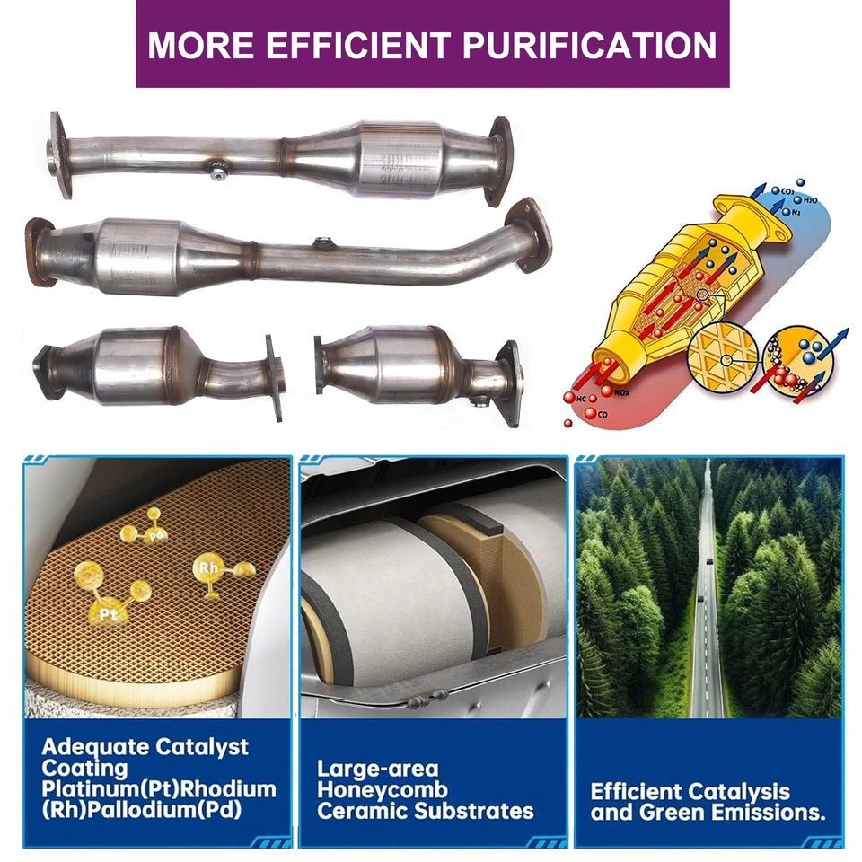 4x Catalytic Converter Set fits for 2005-2013 2014 2015 Nissan Xterra 4.0L V6 Foto 4 de 4