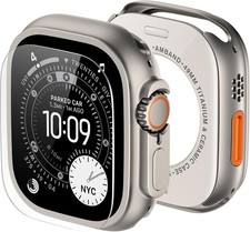 Metal Case for Apple Watch Ultra 3 2 1 49mm, Rugged Bumper Frame with 9H