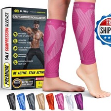 BLITZU Calf Compression Sleeves, Footless Compression Socks for Men & Women