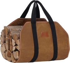 Firewood Carrier Waxed Canvas with Handles, Wood Carrier for Firewood, 39x18 ...