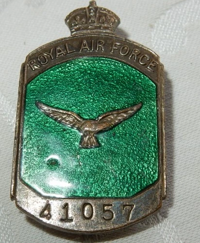 WW2 RAF ROYAL AIR FORCE WAR WORKER ID BADGE No 41057 MILITARY WORLD WAR II
