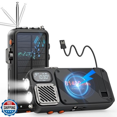 Emergency Radioand22000mAh Solar Power Bank, FM NOAA Weather Radio, Portable 