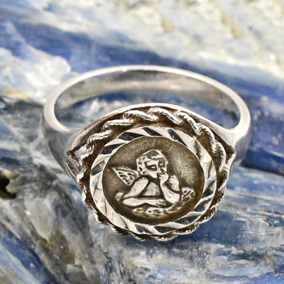 Sterling Silver 925 Angel Cherub Twisted Rope Ring Size 7 | eBay