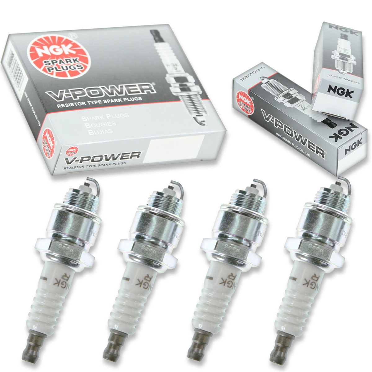 4pcs Sears 585890 NGK V-Power Spark Plugs 7.5 HP Kit Set Engine jy