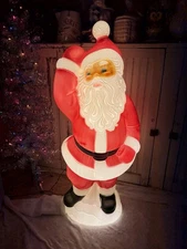 Blow Mold Nostalgic Waving Dancing Santa General Foam Mold Stands 40” Inches