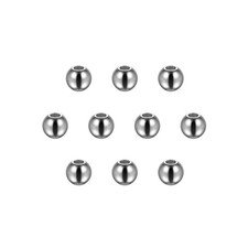 10pcs Beads 6mm Stainless Steel 2mm Hole Dia Bead for DIY Crafts, Silver Tone