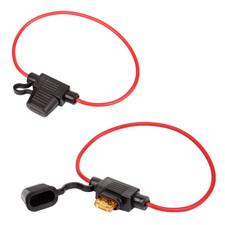 2 Pack Mini Blade Fuse Holder 18 Gauge Waterproof Pigtail Inline Fuse Holder wit