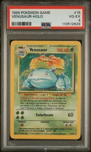 Venusaur Holo #15 PSA 4 Base Set Pokemon Game Trading Card 1999 WOTC Vintage