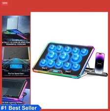 Laptop Cooler with 13 Ultra Quiet Fans LCD RGB Lighting 9 Heights Dual USB