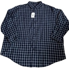 New Roundtree  Yorke Portuguese Flannel Shirt 4XB Button Down Navy