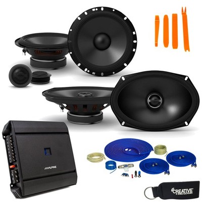 Alpine Type-S Speaker and Amp Bundle 6.5'' S-S65C Set S-S69 6x9 with S-A32F Amp