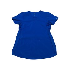 Med Couture Scrub Top Royal Blue V-Neck Cinched Waist Womens X-Small