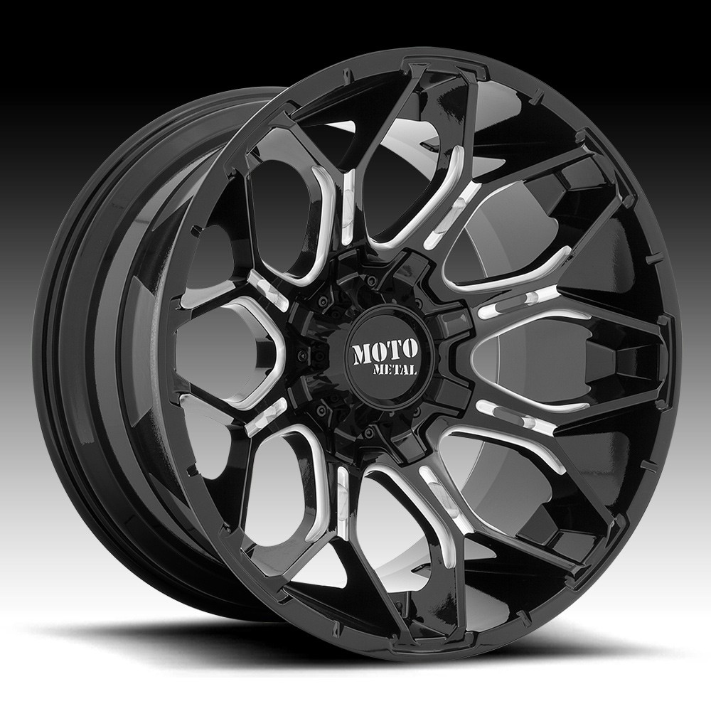 Moto Metal MO808 Sniper Gloss Black Milled 20x10 8x170 -18mm
