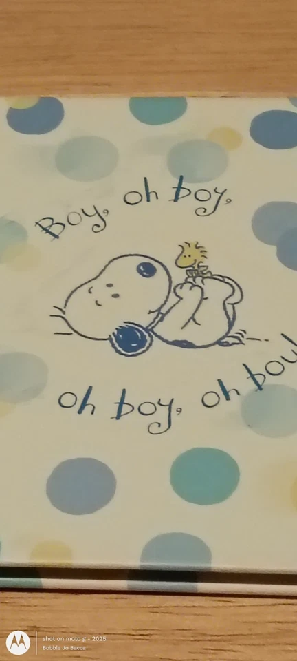 New Hallmark BABY SNOOPY BOY OH BOY PICTURE BOOK HOLD 28 4" X 6" Pictures  - Image 3 of 4