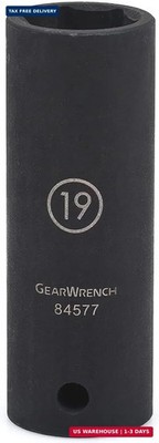 GEARWRENCH 1/2'' Drive 6 Pt. Deep Impact Socket, 19mm - 84577N