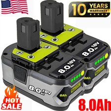 2PACK For RYOBI 8.0Ah P108 High Capacity Battery 18Volt Lithium-Ion One Plus