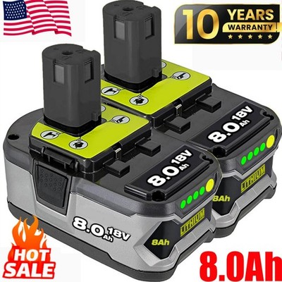 2PACK For RYOBI 8.0Ah P108 High Capacity Battery 18Volt Lithium-Ion One Plus