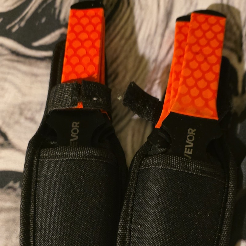 VEVOR 3pc Throwing Knife Set Black Stainless Blades Orange Handles Sheaths