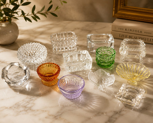 VTG Glass Salt Cellar Open Salt Dip Lot 11 Mixed Colors Country Wedding mm