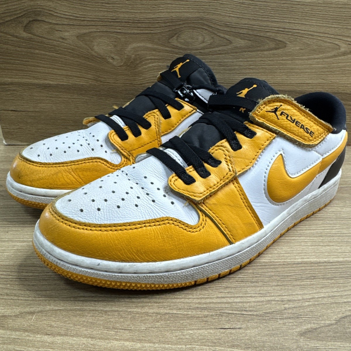 Nike Air Jordan 1 Low Flyease White Taxi Yellow Black Shoes DM1206