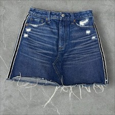 Abercrombie & Fitch Mini Skirt Womens 26 Blue Y2K Zoe Natural Rise A-Line Stripe