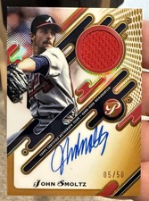 John Smoltz 2025 Topps Pristine Pieces Jersey Auto Gold Refractor #/50 Braves
