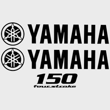 Yamaha Boat Cowling Decal HW1851 | 150 Four Stroke Black Sticker (Kit)