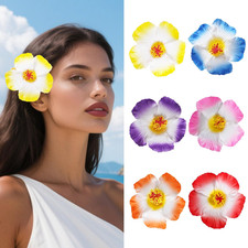 6 Pcs Hawaiian Flower Hair Clips for Women Plumeria Hibiscus Hair Clip Artificia