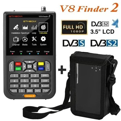 V8 Finder2 Satellite Finder, DVB-S/S2/S2X FTA Signal Receiver,3.5'' LCD Screen US