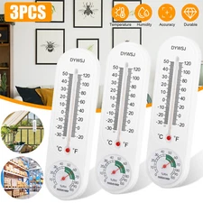 3X Wall Thermometer Indoor Outdoor Mounted Garden Greenhouse Home Humidity Meter
