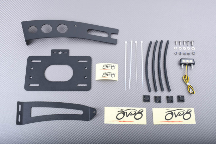 Support de plaque latéral Honda Shadow 600 VT avec platine de montage rigide pour axe de roue