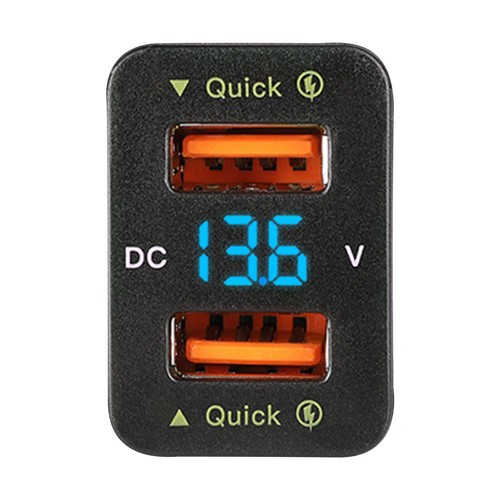 36W 2*USB Port QC3.0 Car Socket Fast Charger With Voltage Display For Toyota C - Picture 8 of 21