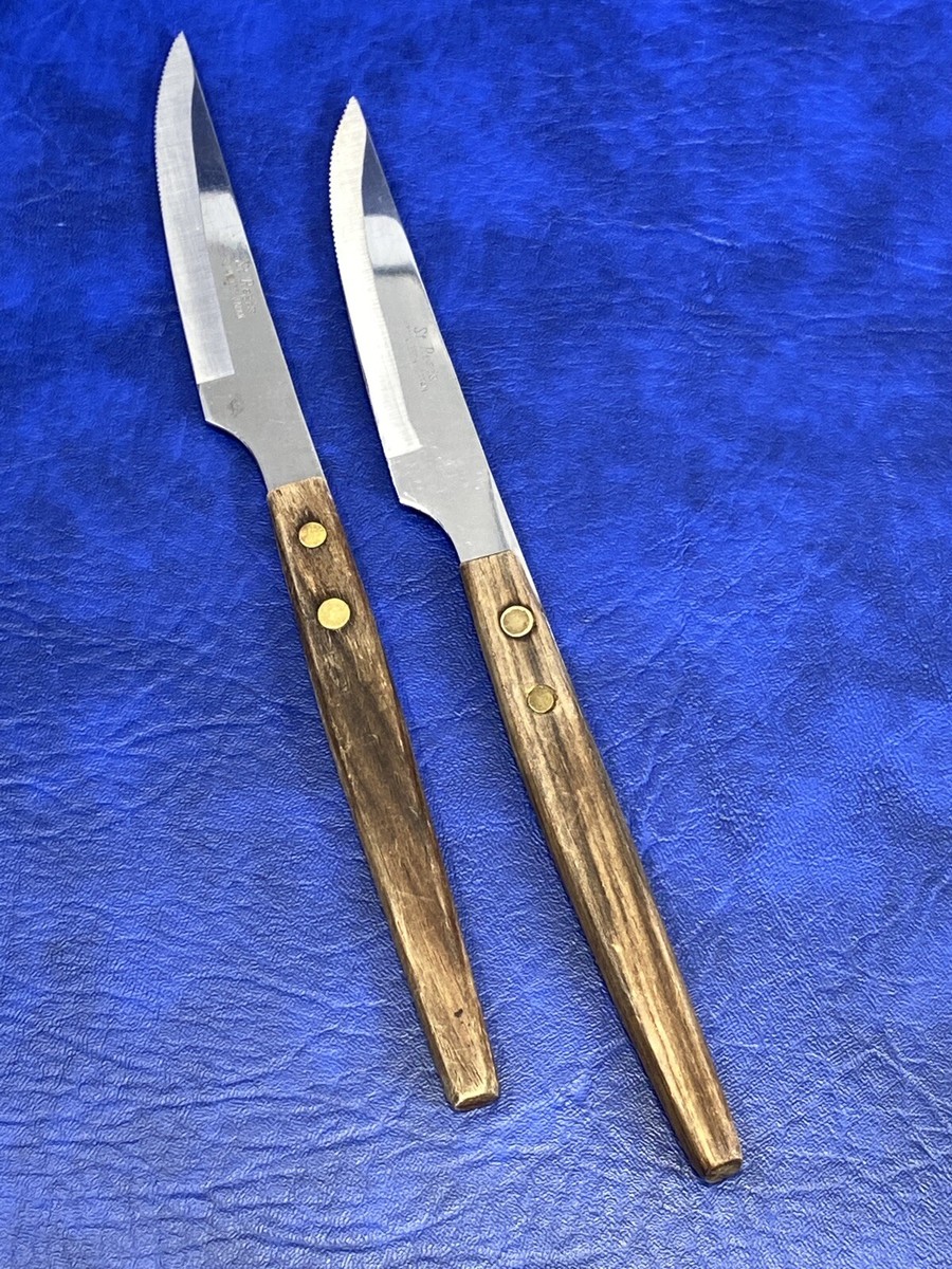 Vtg Lot of 2 St Regis Stainless Japan Kitchen Cutlery Wooden