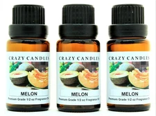 3 Melon 1/2oz Premium Grade Scented Fragrance Oil Crazy Candles