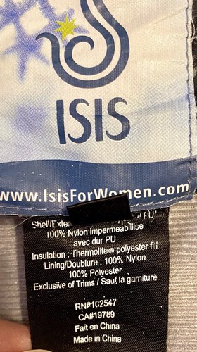 Isis Ski Snowboard Winter Full Zip Waterproof Thermolite Jacket W/hood Size 8 - Picture 13 of 16