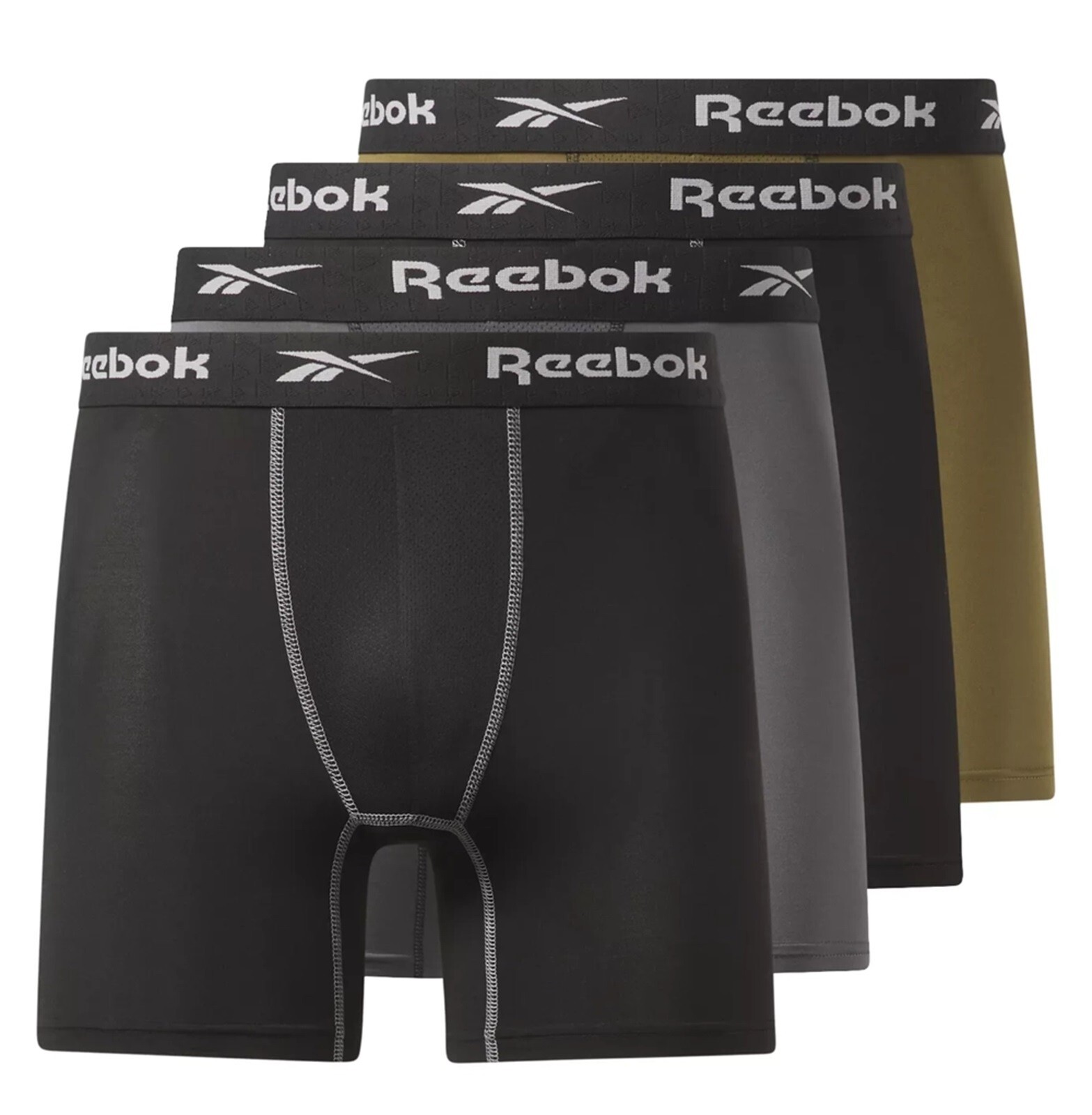Мужские трусы-боксеры Reebok 4 Pack High Performance XL Черный Серый оливковый 5790₽