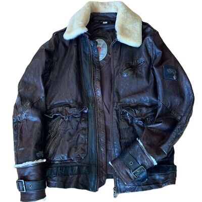 Vintage Diesel Archive Y2K Leather Flight Jacket Brown Men's Vintage Diesel Archive Y2K Leather Flight Jacket Brown Men's
