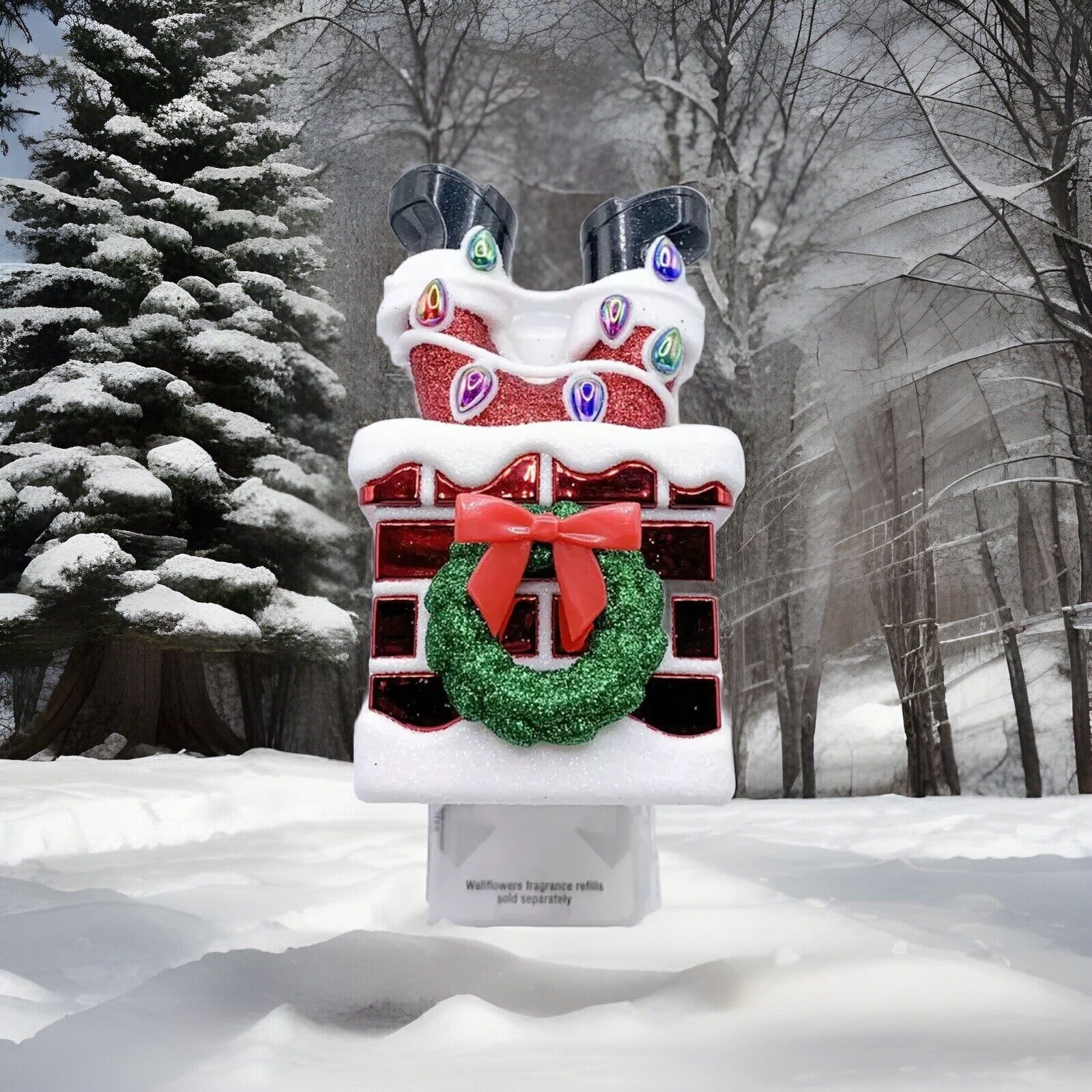 Bath and Body Works SANTA IN CHIMNEY Wallflower fragrance plug Christmas NEW-image