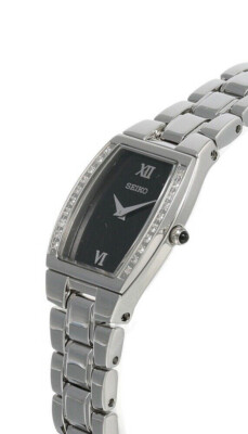 Seiko Black Dial Silver-tone SS Women's Watch SUJE79 | eBay