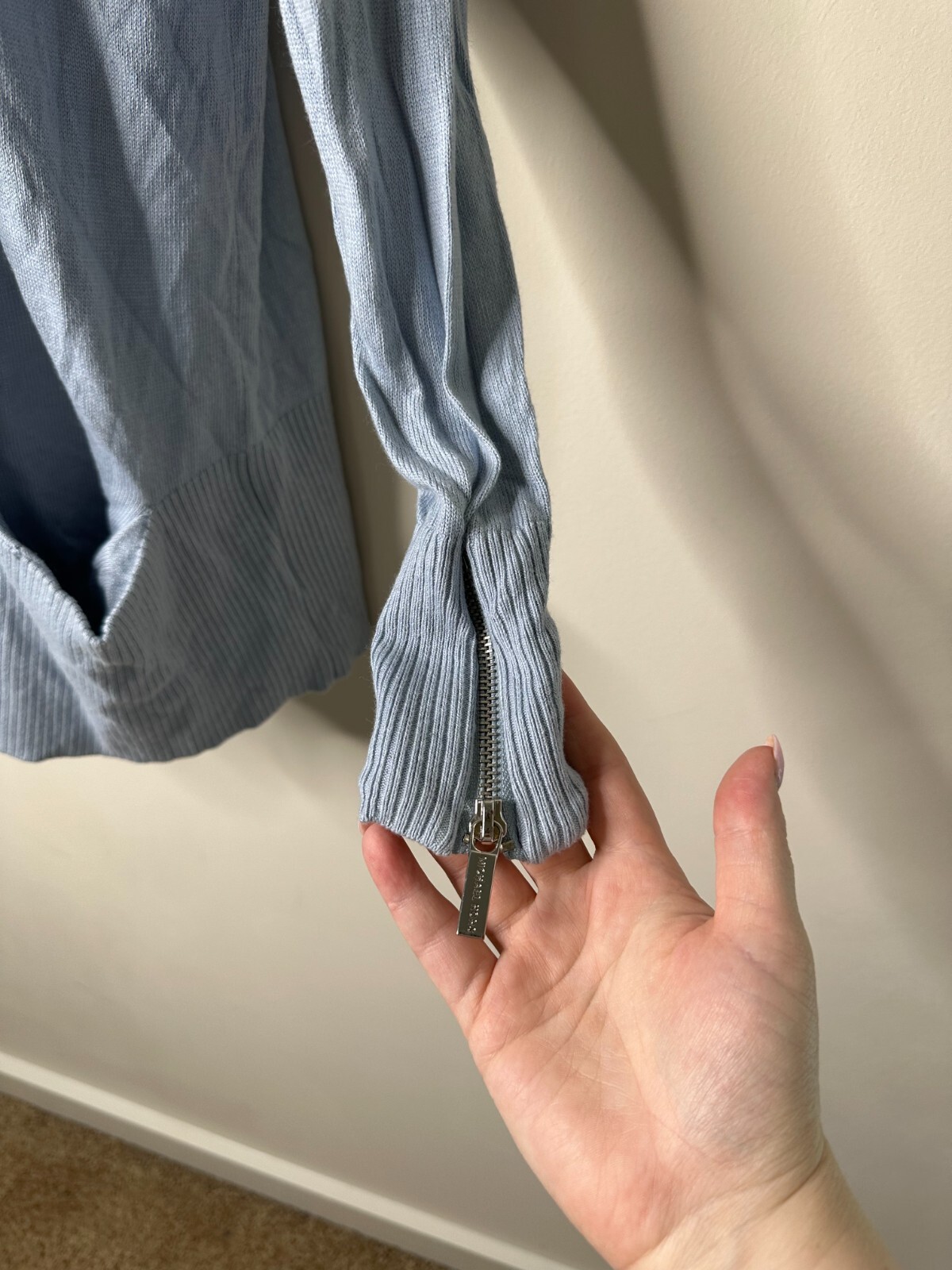 MICHAEL Michael Kors Baby Blue Open Front Cardigan Sm… Gem