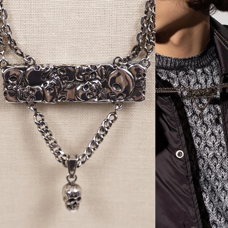 NEW $490 ALEXANDER MCQUEEN Men's Silver Tone Brass SKULL NEW $490 ALEXANDER MCQUEEN Men's Silver Tone Brass SKULL
