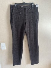 Simply Vera Vera Wang Women’s Leopard Print Skinny Pants Size Large Zip Pockets