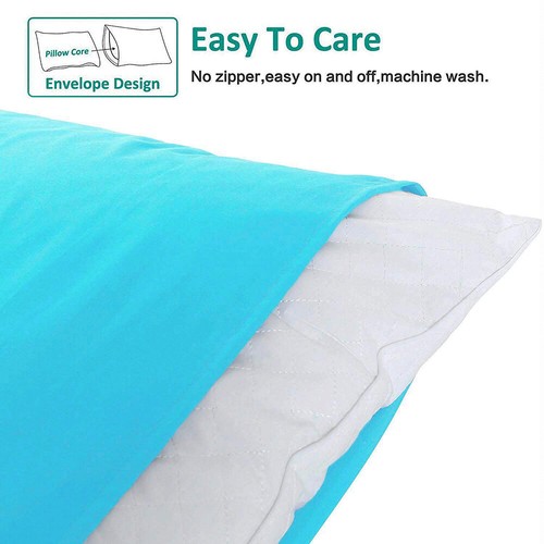 Paquete de 2 fundas de almohada de fácil cuidado lavables a máquina tamaño estándar King CK - Imagen 17 de 90