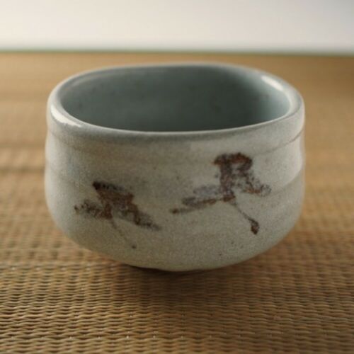 Chawan Mino yaki pottery Japanese Matcha Tea Bowl Karatsu Style Pine Japan - Picture 1 of 7