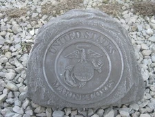 Cement Concrete Stone Unpainted UNITED STATES MARINE CORPS STAND-UP STONE