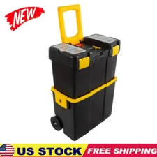 Portable Tool Box with Wheels Stackable 2-in-1 Tool Organizers Tool Storage New