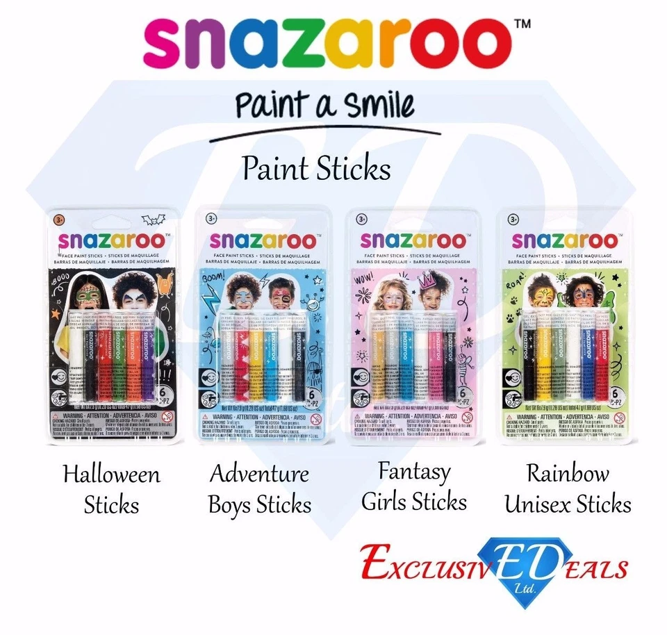 Snazaroo Face Paint Childrens Face Paint Stick Sets Make Up Kit Boys Girls Kids - Image 2 of 2