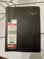 At  A Glance 2024 70950-05 Weekly Appointment Book, 8-1/4 x 10-7/8", Black Cover